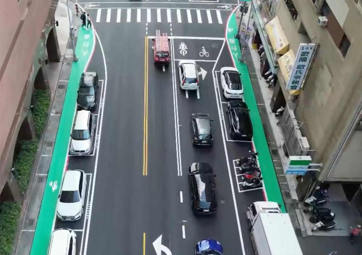 復興一路翻新：增設標線型人行道與路型優化景觀圖